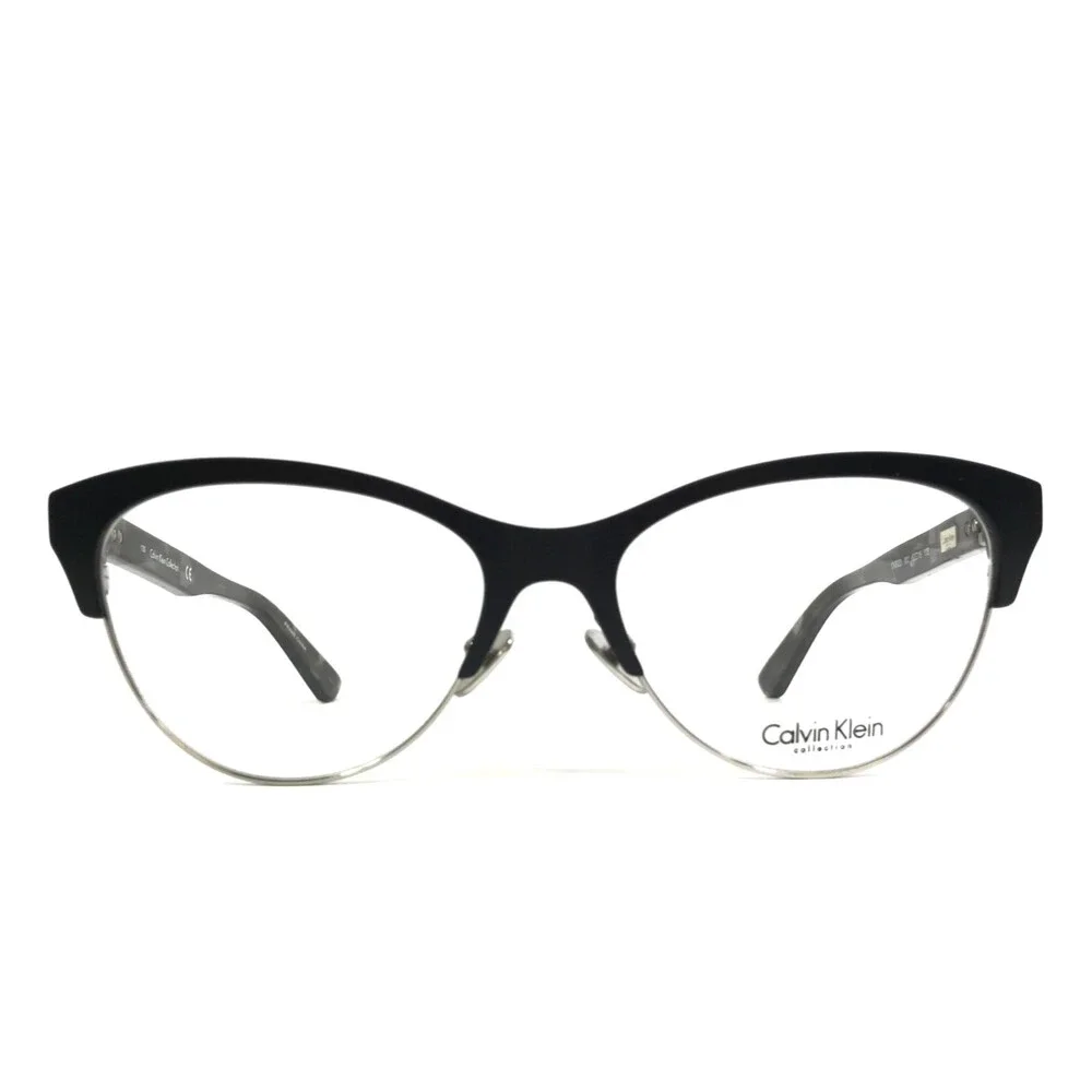 Calvin Klein Eyeglasses Frames CK8020 001 Shiny Black Tortoise Cat Eye 52-16-135